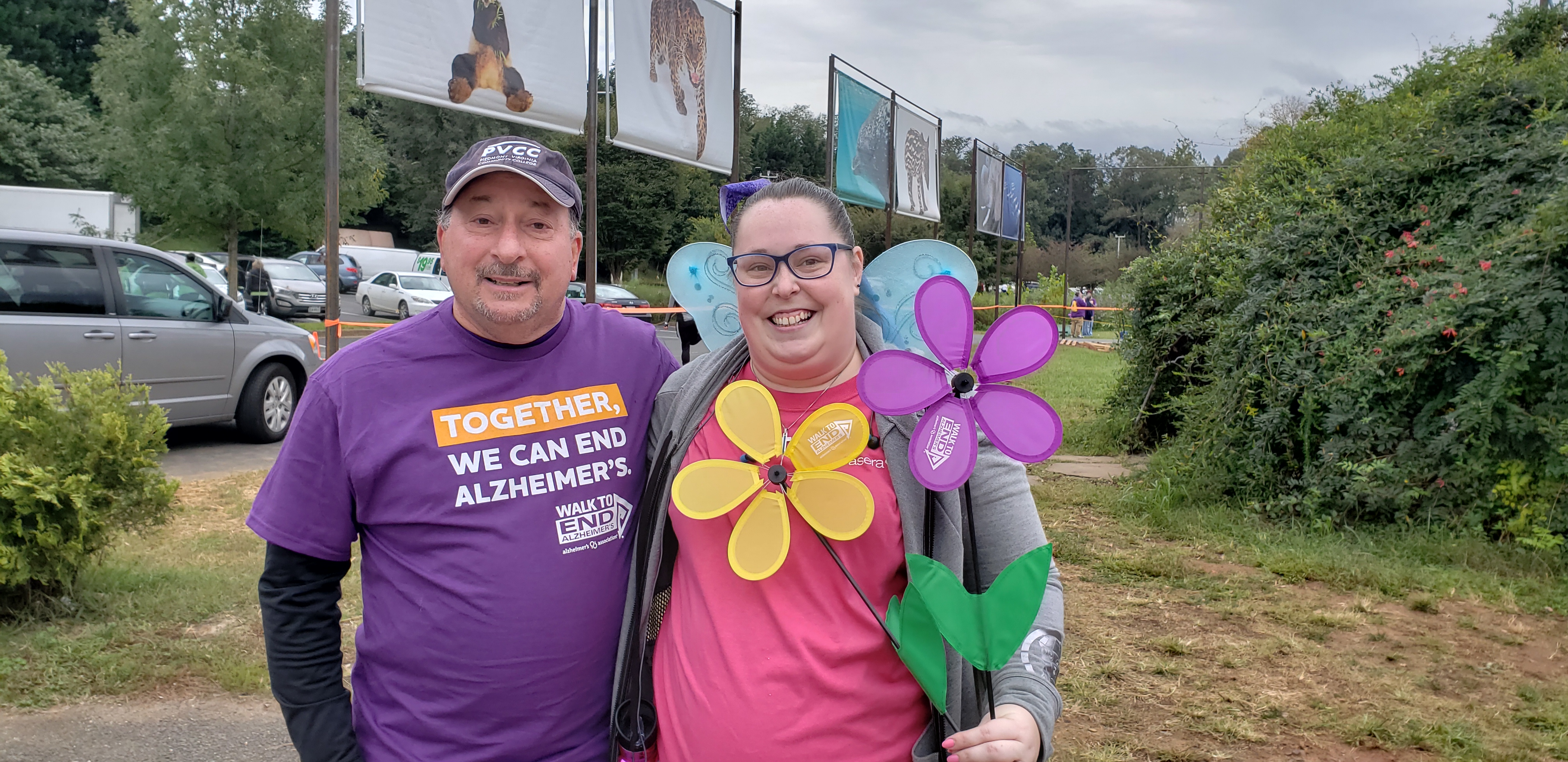 Deadra Miller and Frank Friedman pose together after C-Ville's annual Alzheimer's walk.