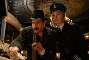 Actor Sam Rockwell and actress Saoirse Ronan play the role of detectives in "See How They Run".